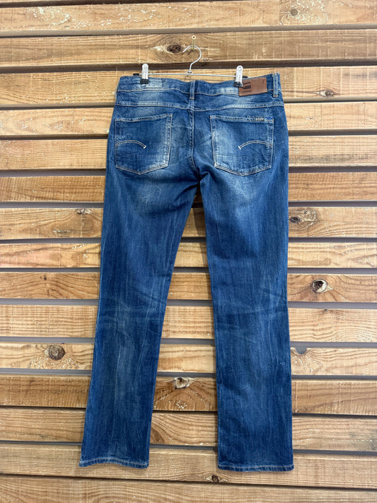 Vintage Y2K G-Star Raw stonewash 3301 Jeans. Blue. 32” waist” 30” leg.