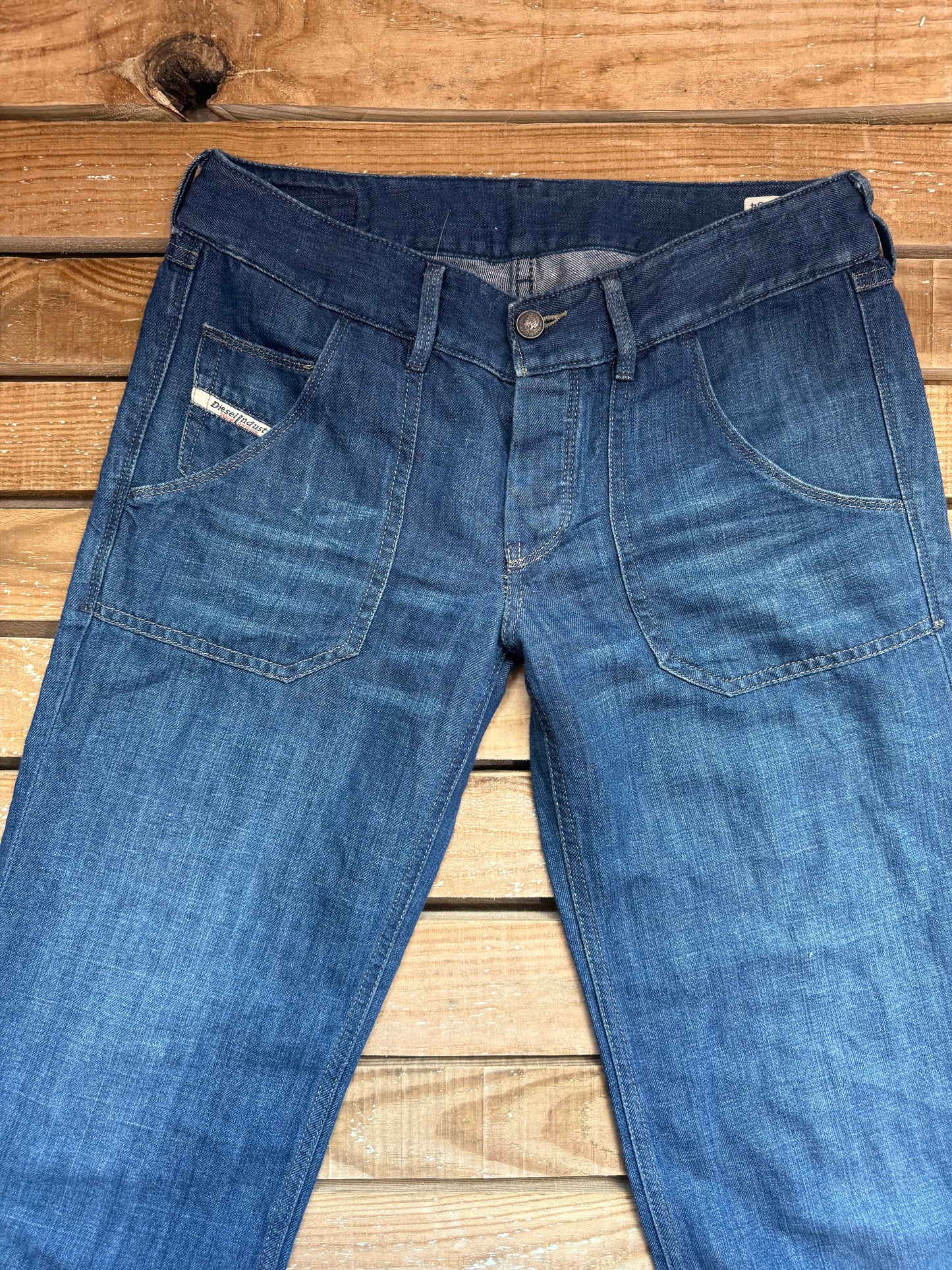 Vintage Y2K Diesel flared jeans. 70s style. Size UK12, Waist 32”