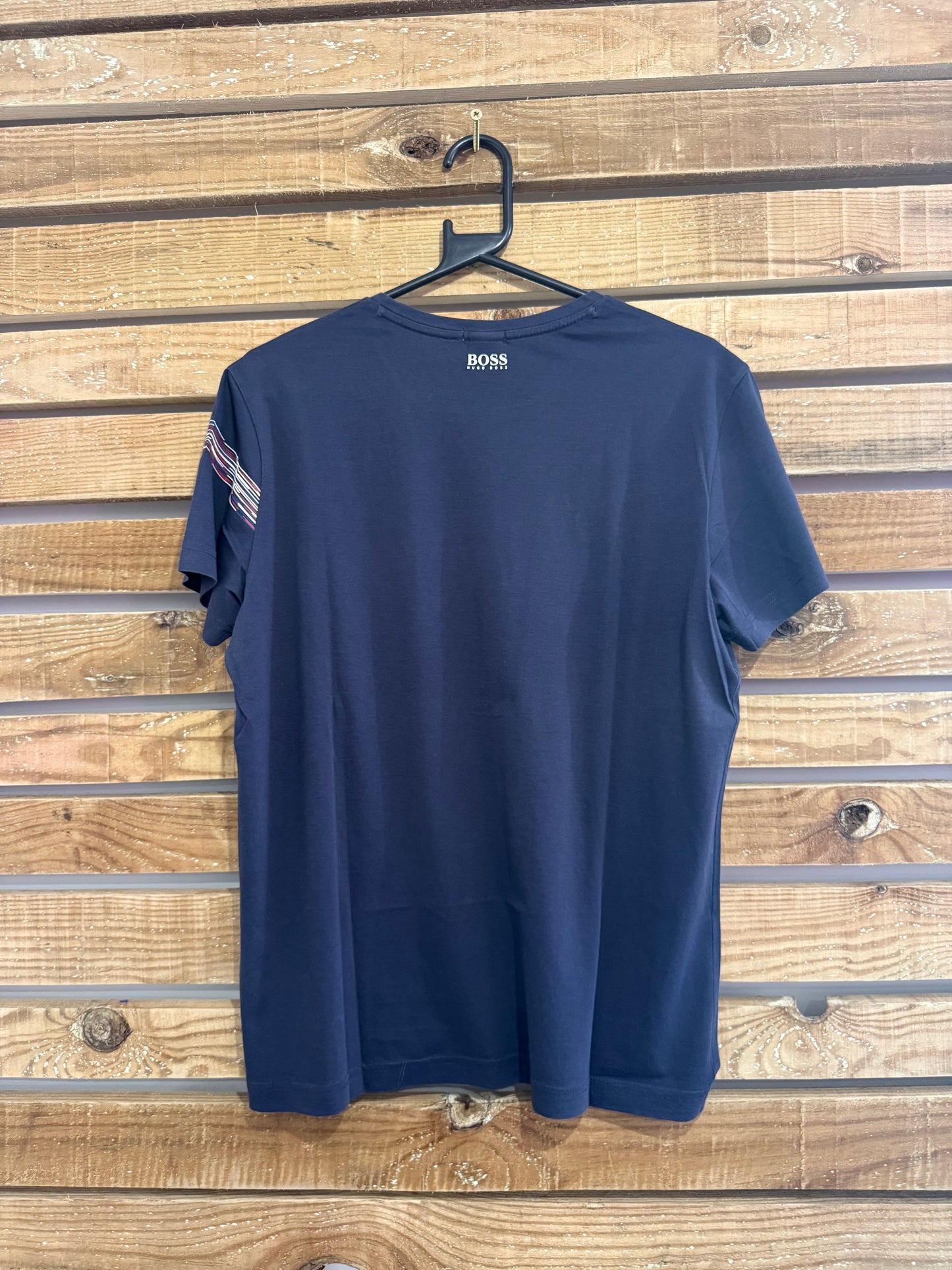 Hugo Boss logo print T-shirt. Cotton. Black. Size Medium.