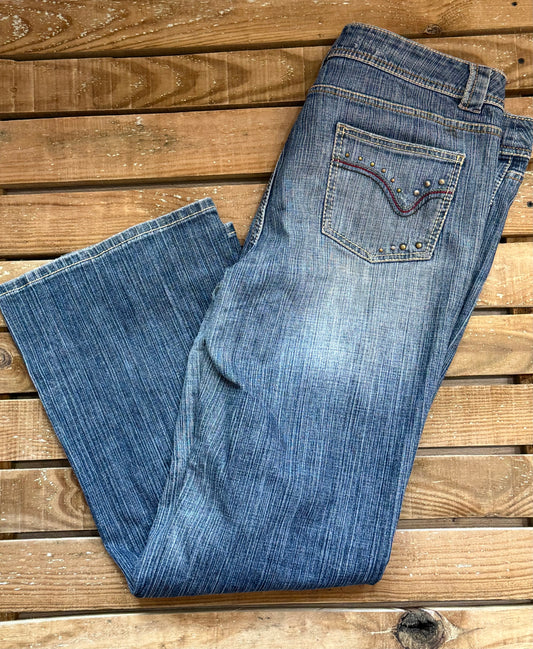 Vintage Y2K Next Jeans. Low rise bootcut. Studded.  Waist 38” Size UK18