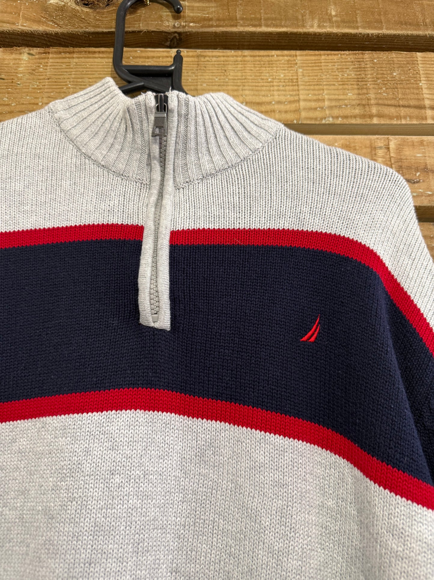 Vintage 90s Nautica 1/4 zip jumper/ sweater. Size Large.