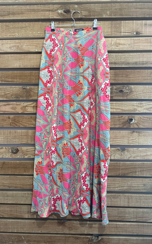 Vintage Y2K Liberty of London silk patterned floral maxi skirt. Size 8 Summer.