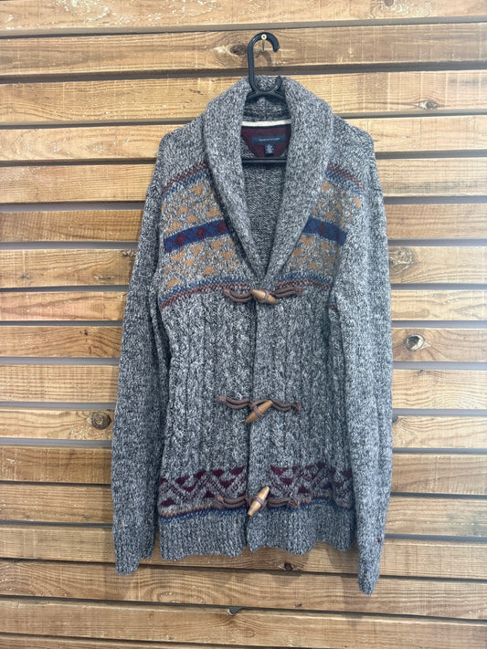 Vintage Y2K Tommy Hilfiger fair-isle  Knit cardigan/jumper. Wooden Toggles. Size XL.