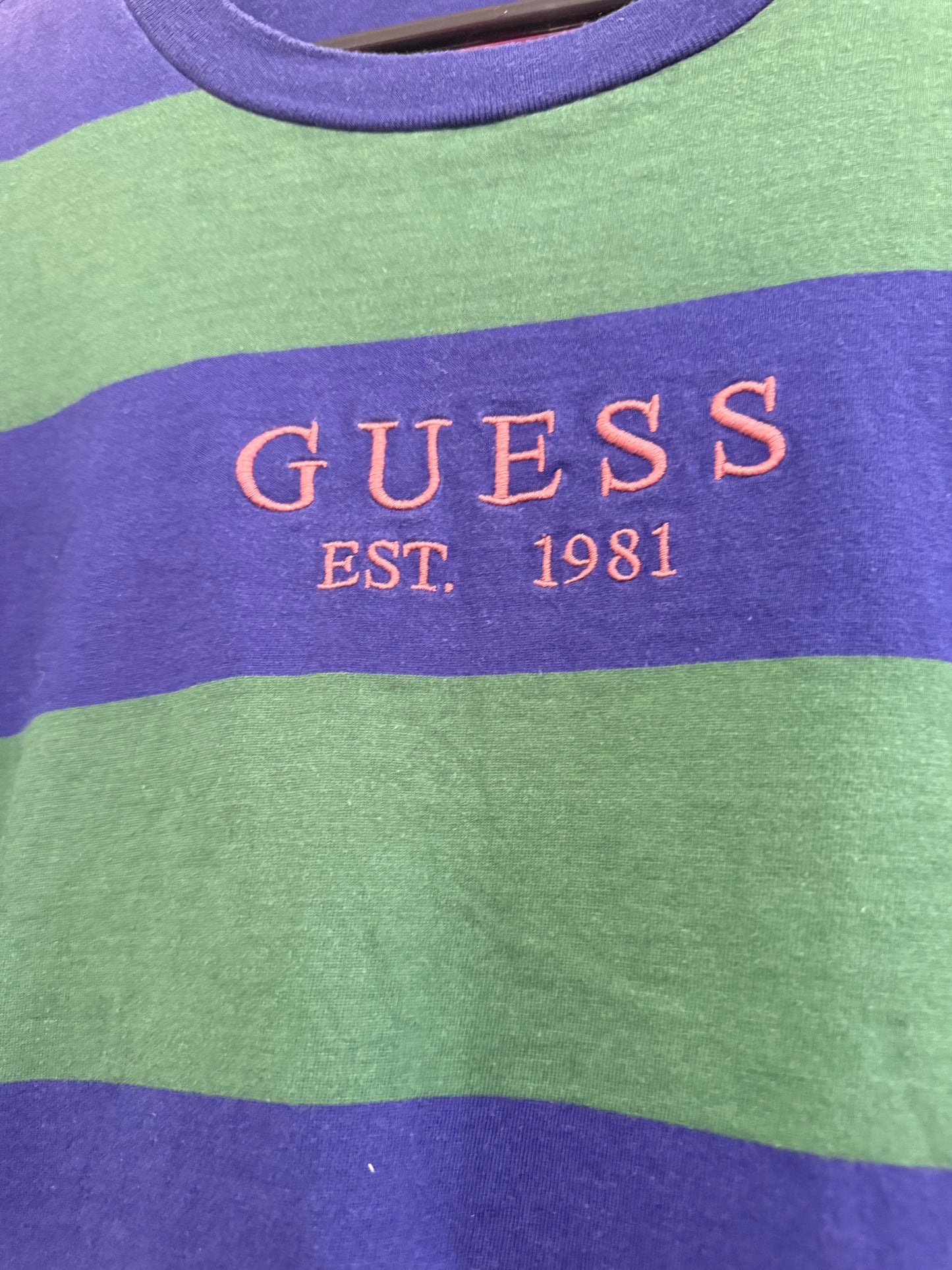 Vintage Y2K Guess striped cropped t-shirt. Crop top. Size Small.