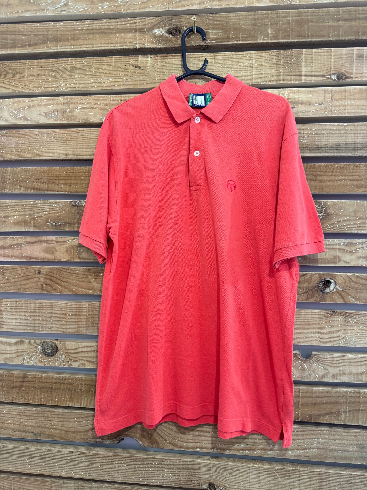 Vintage 90s Sergio Tacchini polo shirt. Red. Size Large. 48” chest.