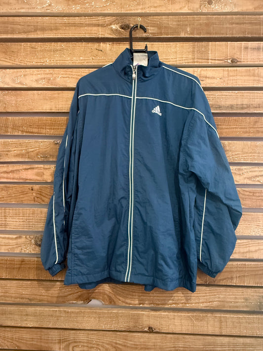 Vintage 90s Adidas zip up windbreaker/ shell jacket. Size XL. Festival.