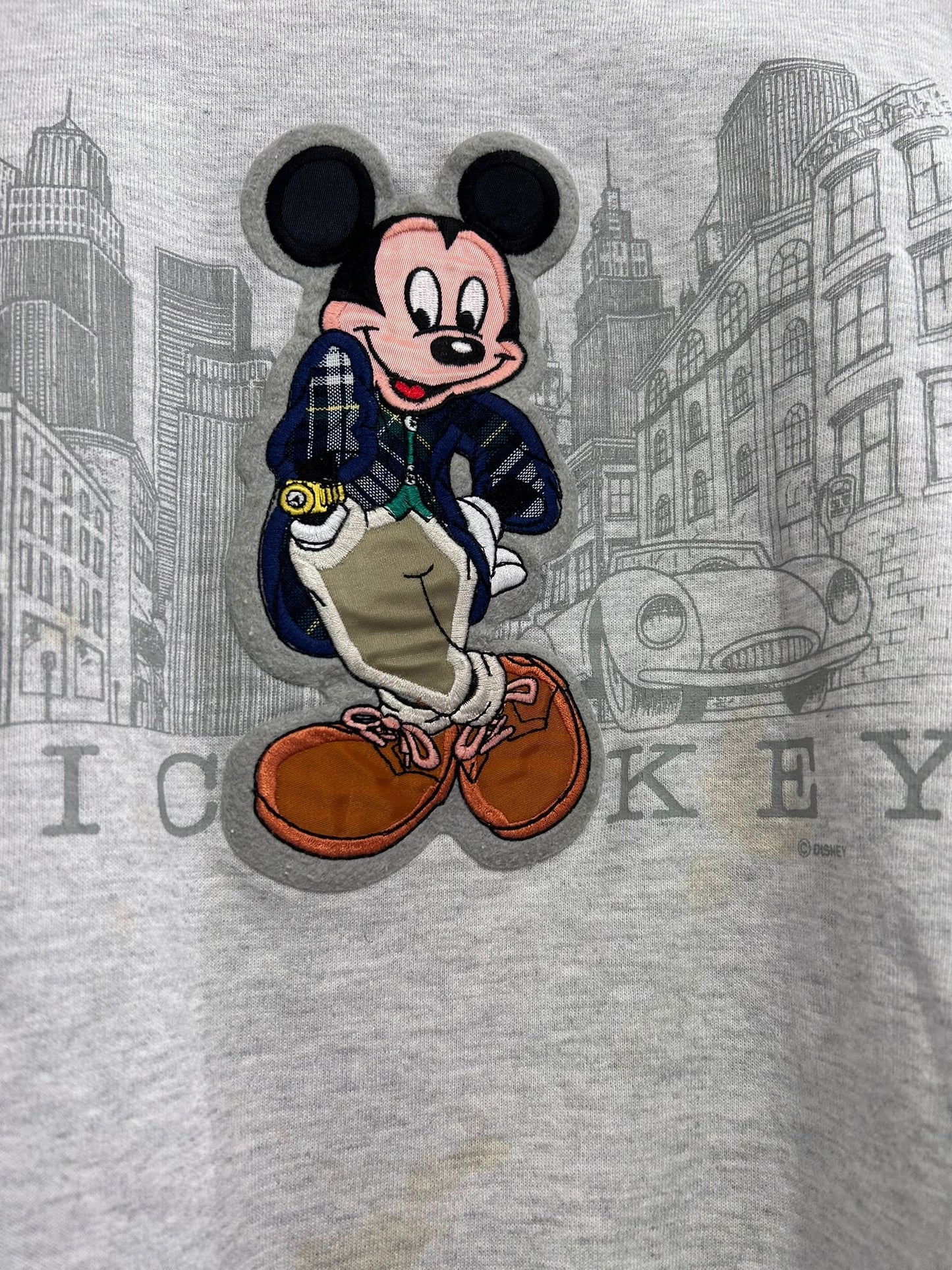 Vintage RARE 80s Disney Mickey Mouse sweater. USA. Size Large. Grey