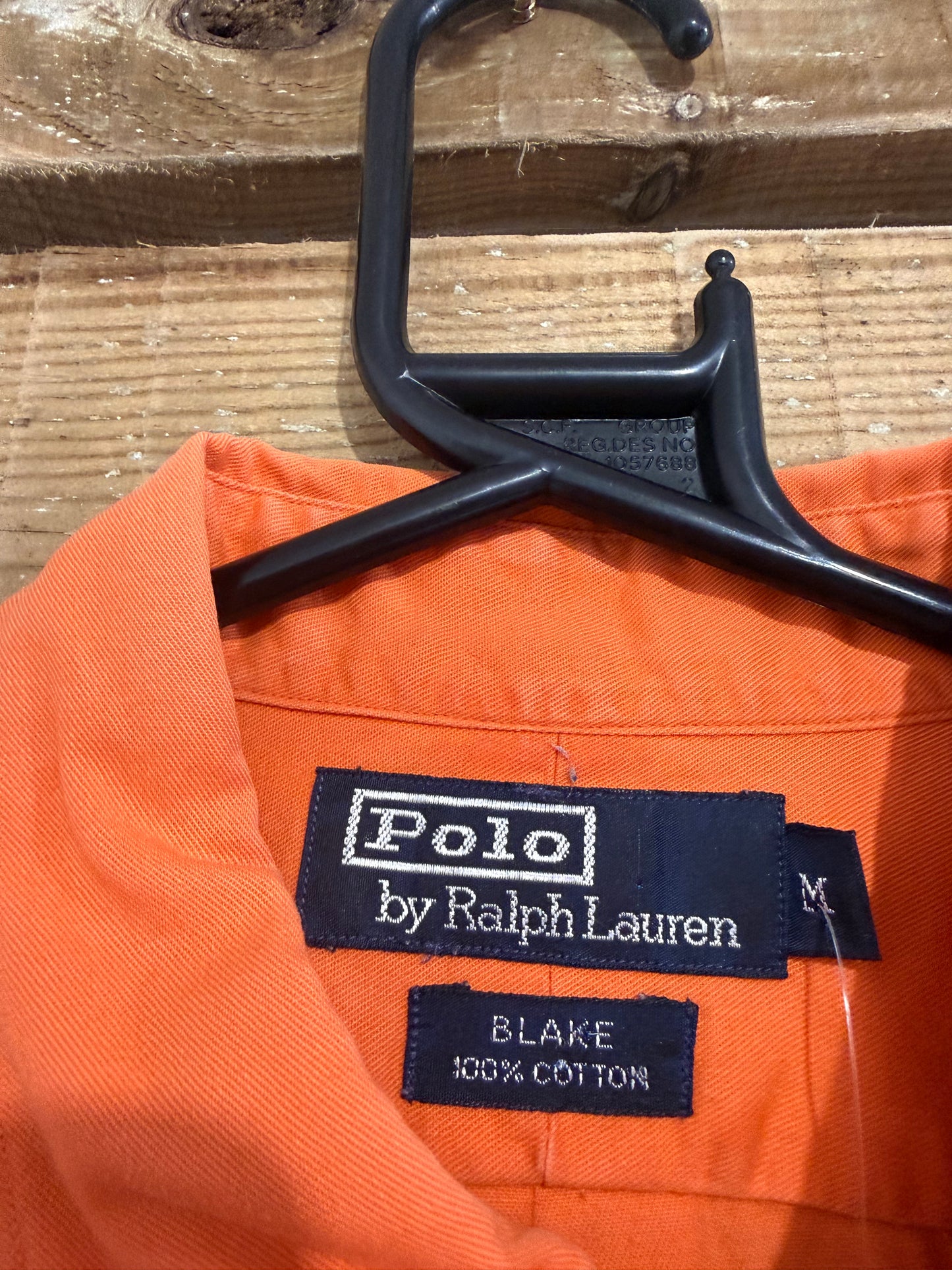 Vintage 90s Ralph Lauren orange shirt. Pony logo. Size Medium.