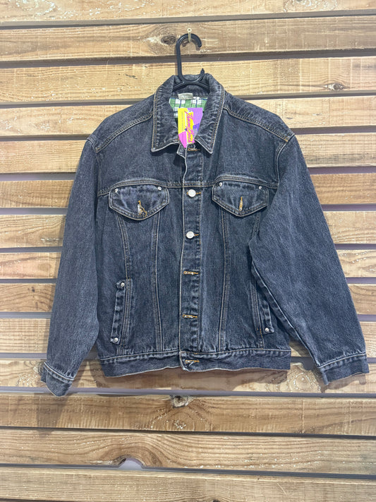 Vintage 90s Falmer denim Jacket. Black. Size Medium.