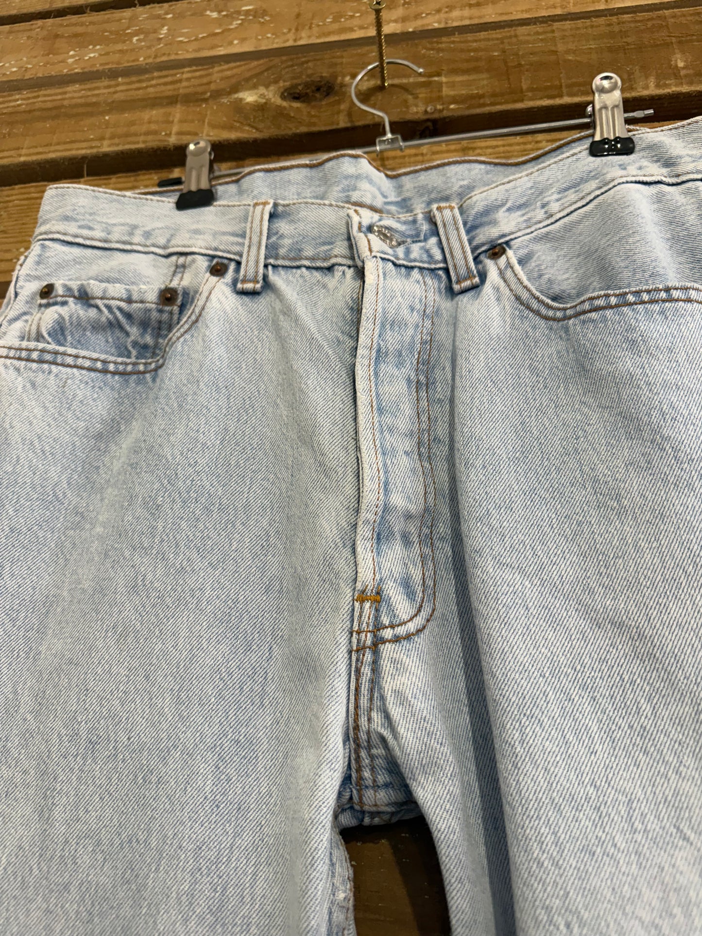 Vintage 90s Levi’s 501 straight leg Jeans. Light blue. Waist 30” leg 32”