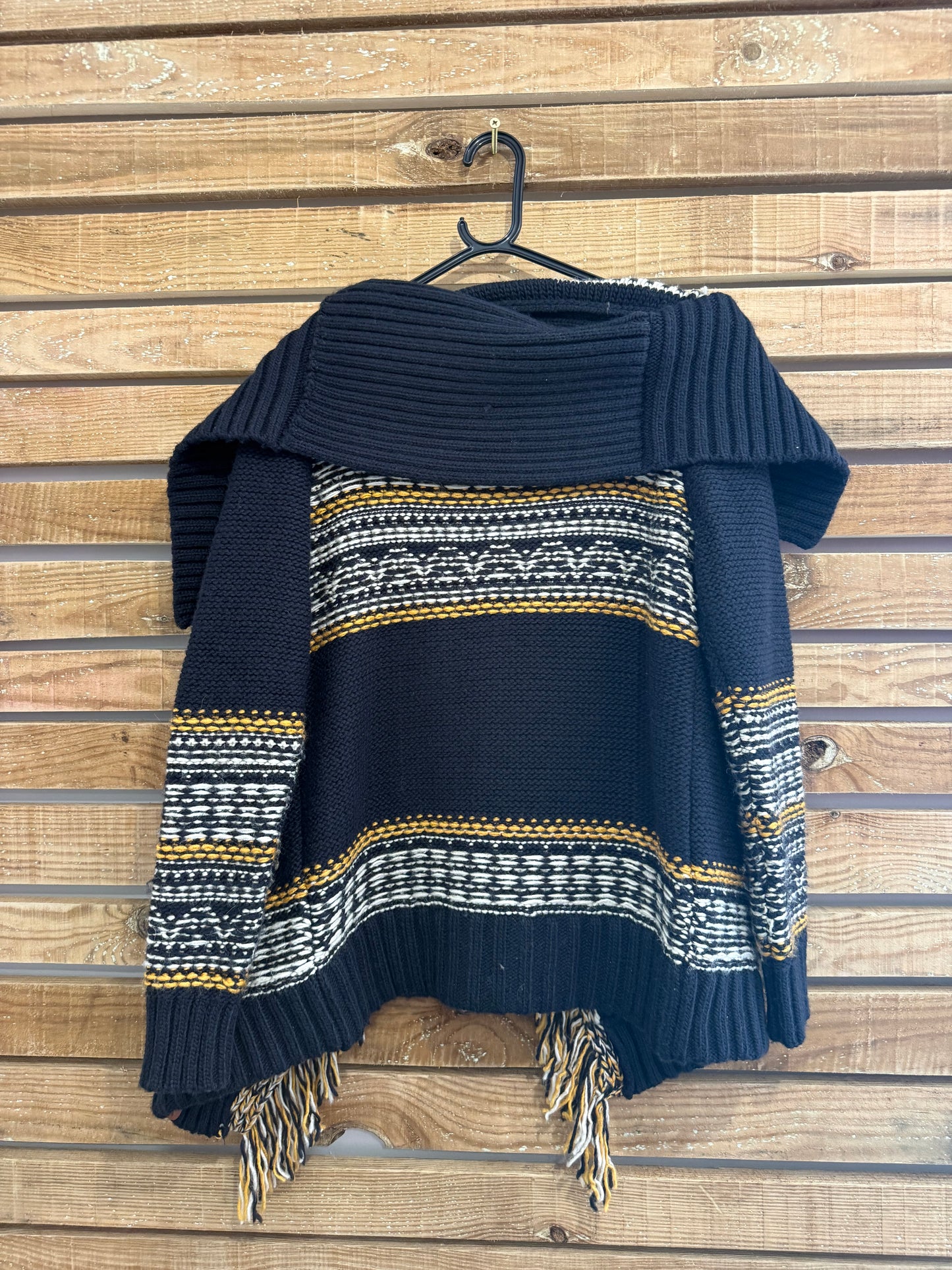 Superdry premium knit open cardigan. Tasselled. Cowboy/ Yellowstone. Size Medium.