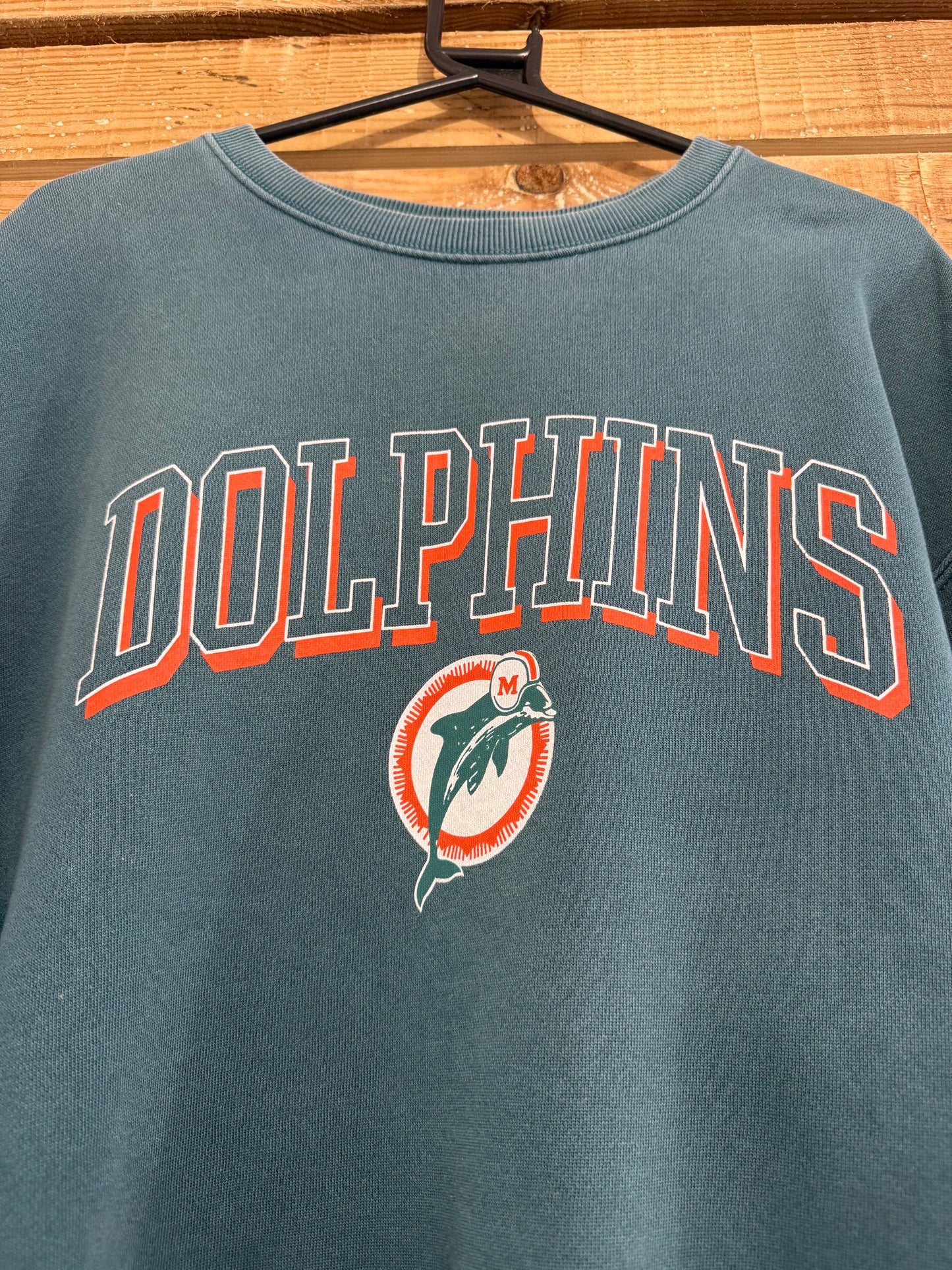 Vintage Y2K NFL Miami Dolphins sweater/sweatshirt. Blue. Size Large.