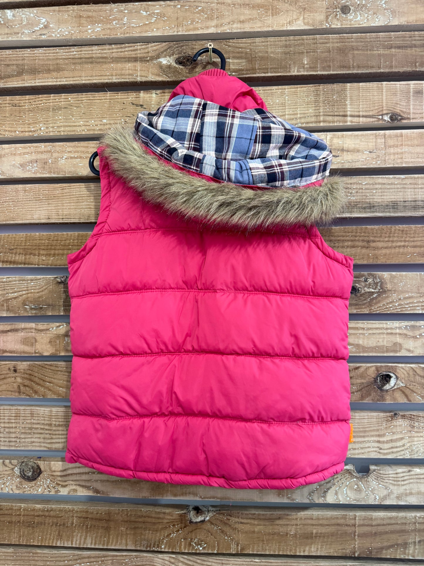 Vintage Y2K Superdry puffer Sleeveless jacket/ Gilet/ body warmer. Pink. Size Medium.