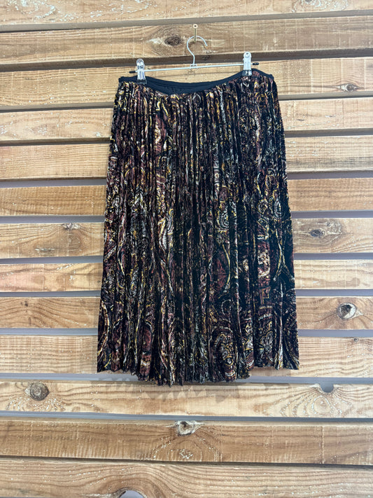 Vintage 90s Burberry pleated print skirt. Velvet. Waist 28” UK8