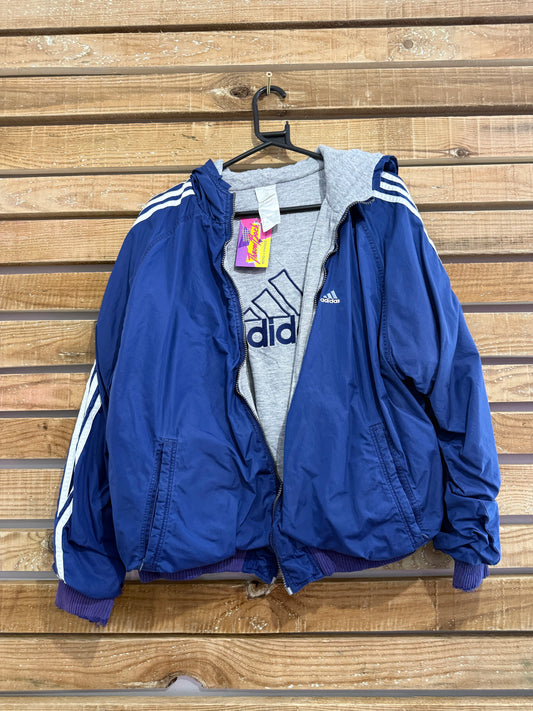 Vintage 90s RARE Adidas zip up windbreaker/ shell jacket. Size Large. RARE. Festival.