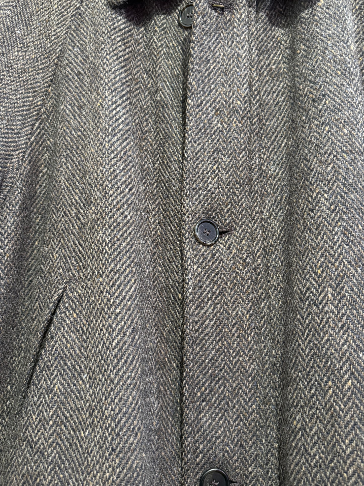 Vintage 90s St Michael’s Tweed Wool Pea Coat. Outdoors Jacket. Country. Size XL