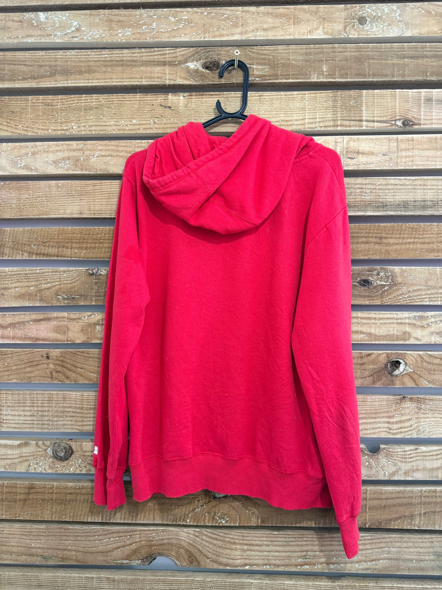 Vintage Y2K Starter Spell-out hoodie/ hooded sweater. USA/ American. Red. Size Medium.