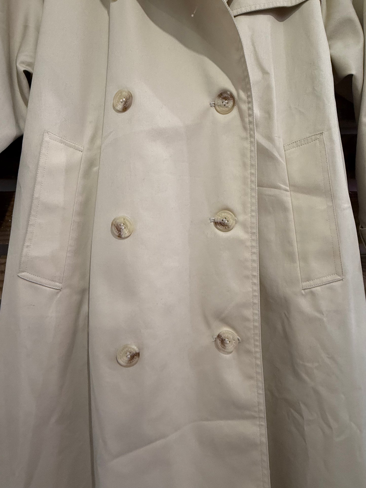 Vintage 90s Aquascutum Mac/ Trench Coat. Beige. Original. Size Medium.
