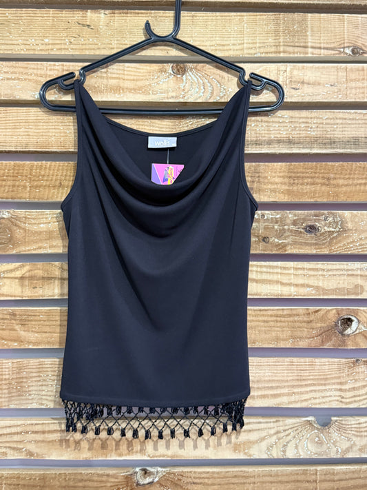 Vintage 90s Wallis cowl neck beaded top. Uk10. Christmas/ party/ winter