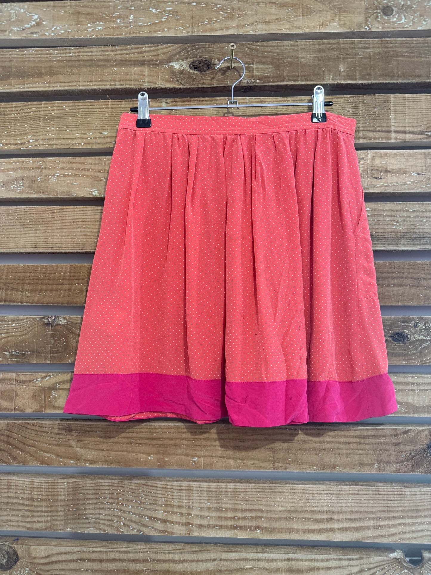 Vanessa Bruno Athé mini skirt. Silk. Colourblock/ polka dots. Size 8. Summer.