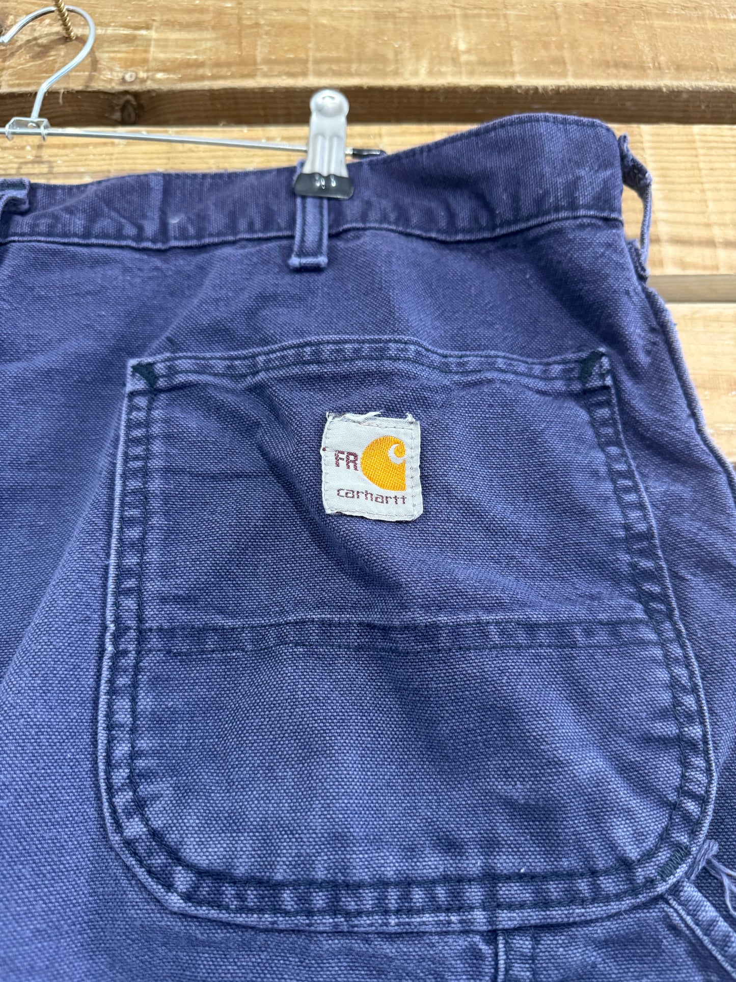 Vintage 90s Carhartt Fire Resistant Carpenter Blue Trousers/ Pants. Workwear. Waist: 36” Leg: 32”