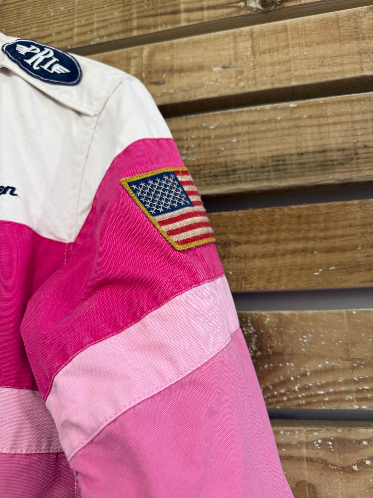 Vintage RARE Ralph Lauren Pink Pony Racing jacket. PRL. Size Small. Pink