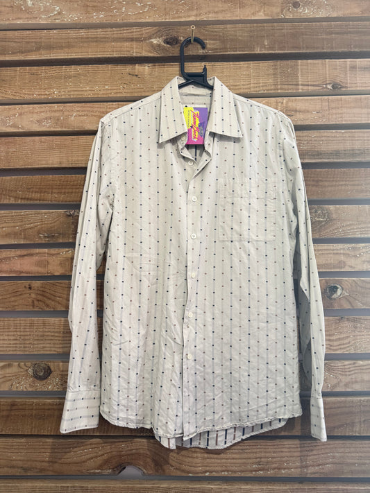Vintage 80s Aquascutum pattern button up smart shirt. Size Medium.
