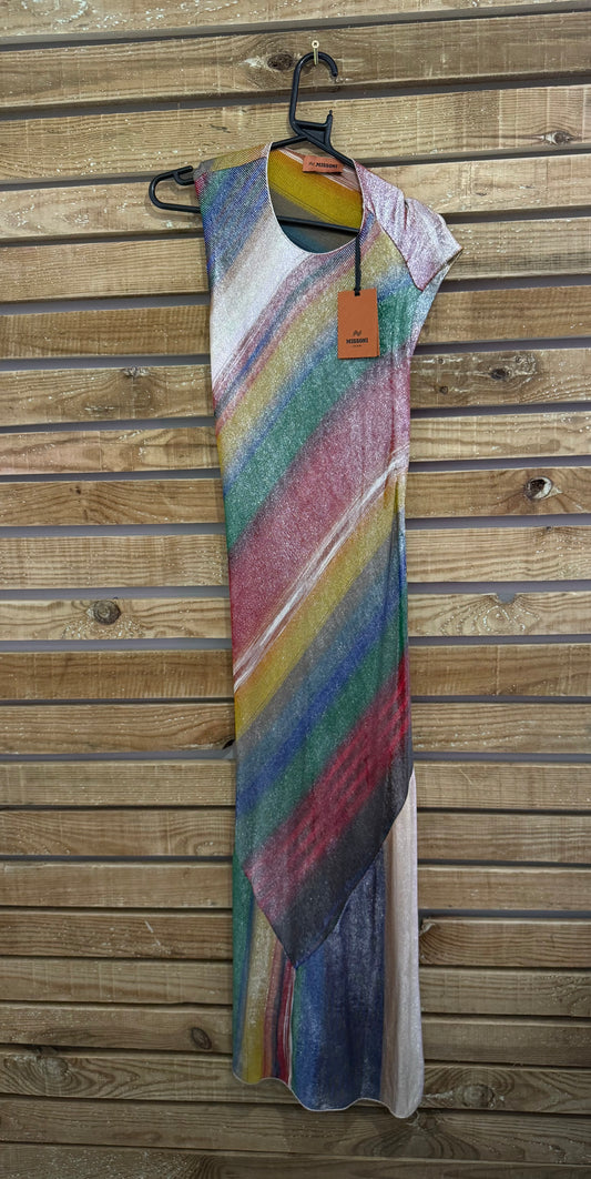 BNWT Missoni multicoloured knit metallic maxi dress. Summer/ beach/ holiday. IT46, free sizing.