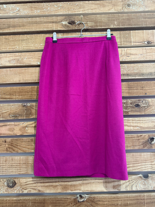 Vintage 80s Jaeger fuchsia wool/angora skirt. Waist 28” - Size UK8
