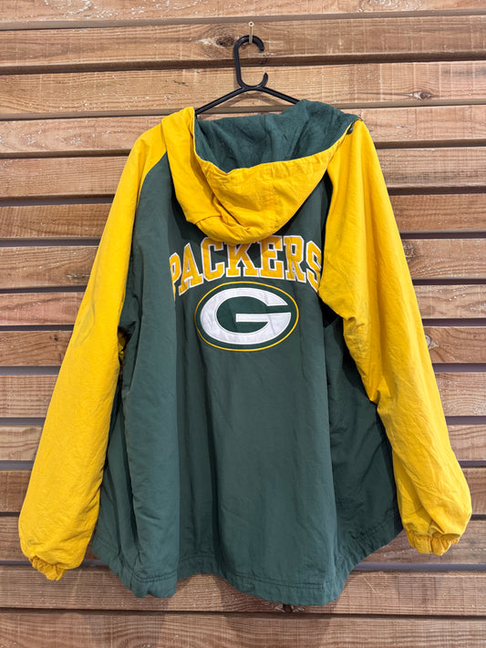 Vintage 90s Packers NFL hooded sports jacket. Size XL
