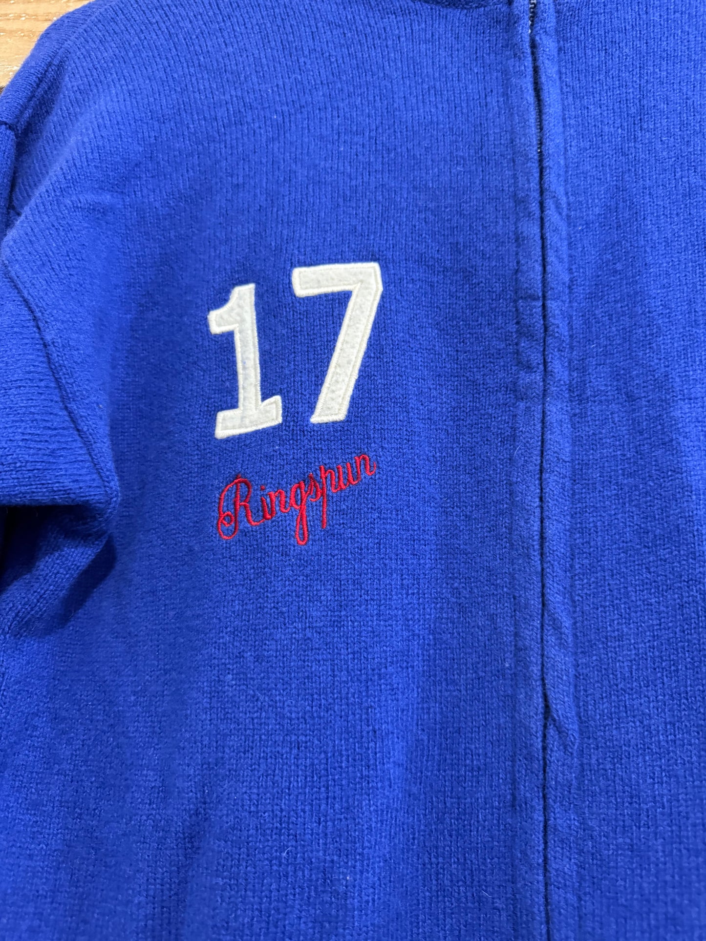 Vintage Y2K Ringspun zip up Knit Jumper/ cardigan. Size Medium.