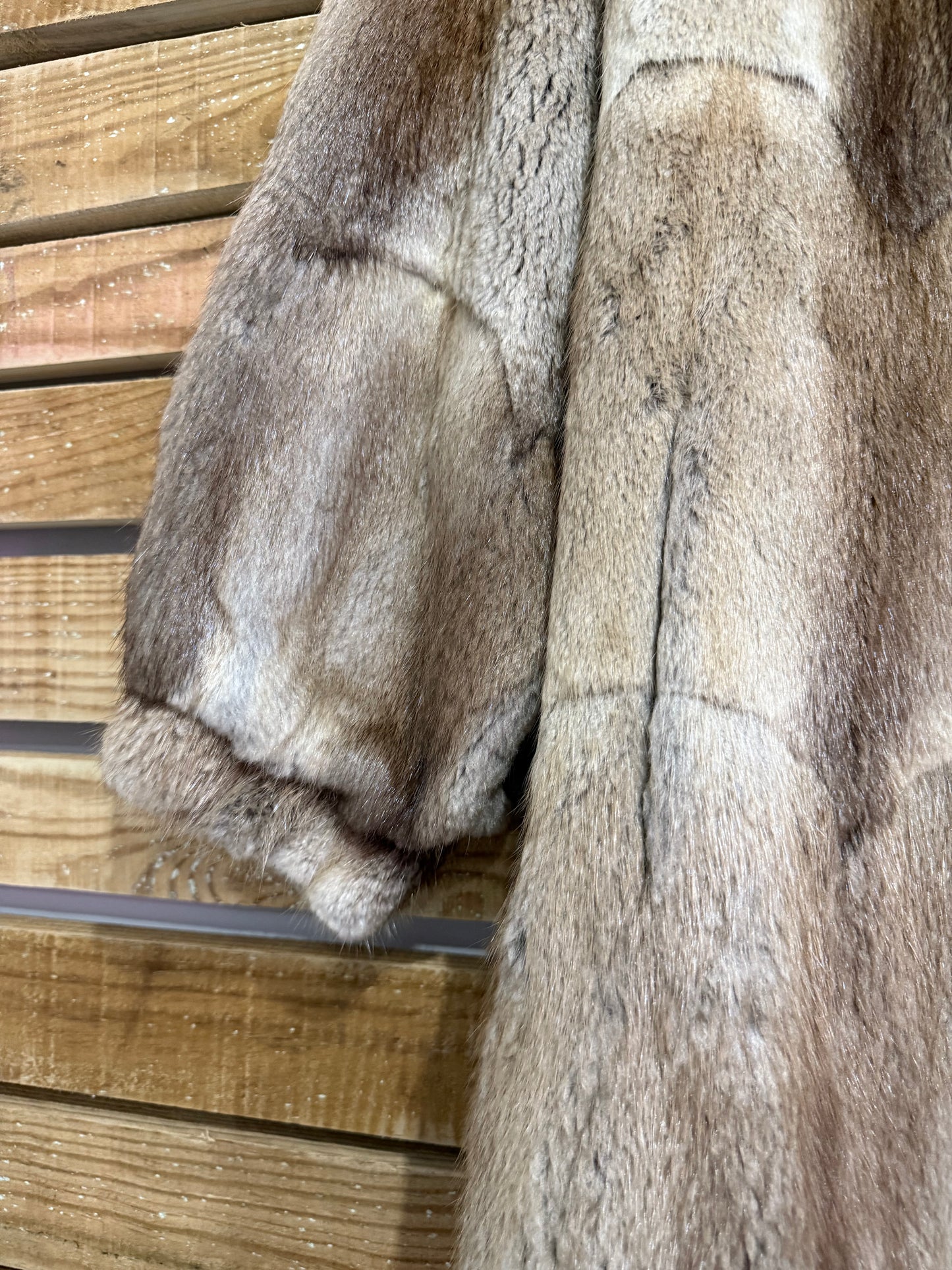 Vintage 80s Musquash brown/ grey fur coat/ jacket. Free sizing up to a size 16.