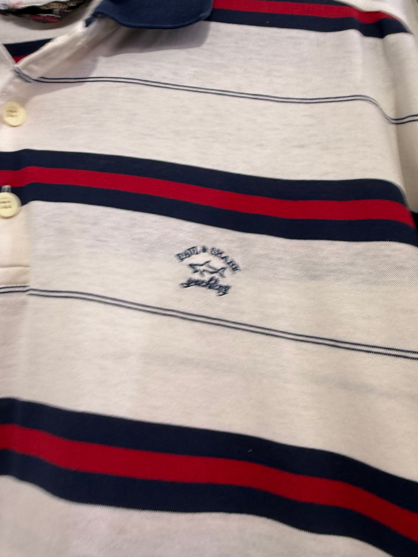 Vintage 90s Paul & Shark polo shirt. Striped. Size XL. 52” chest.