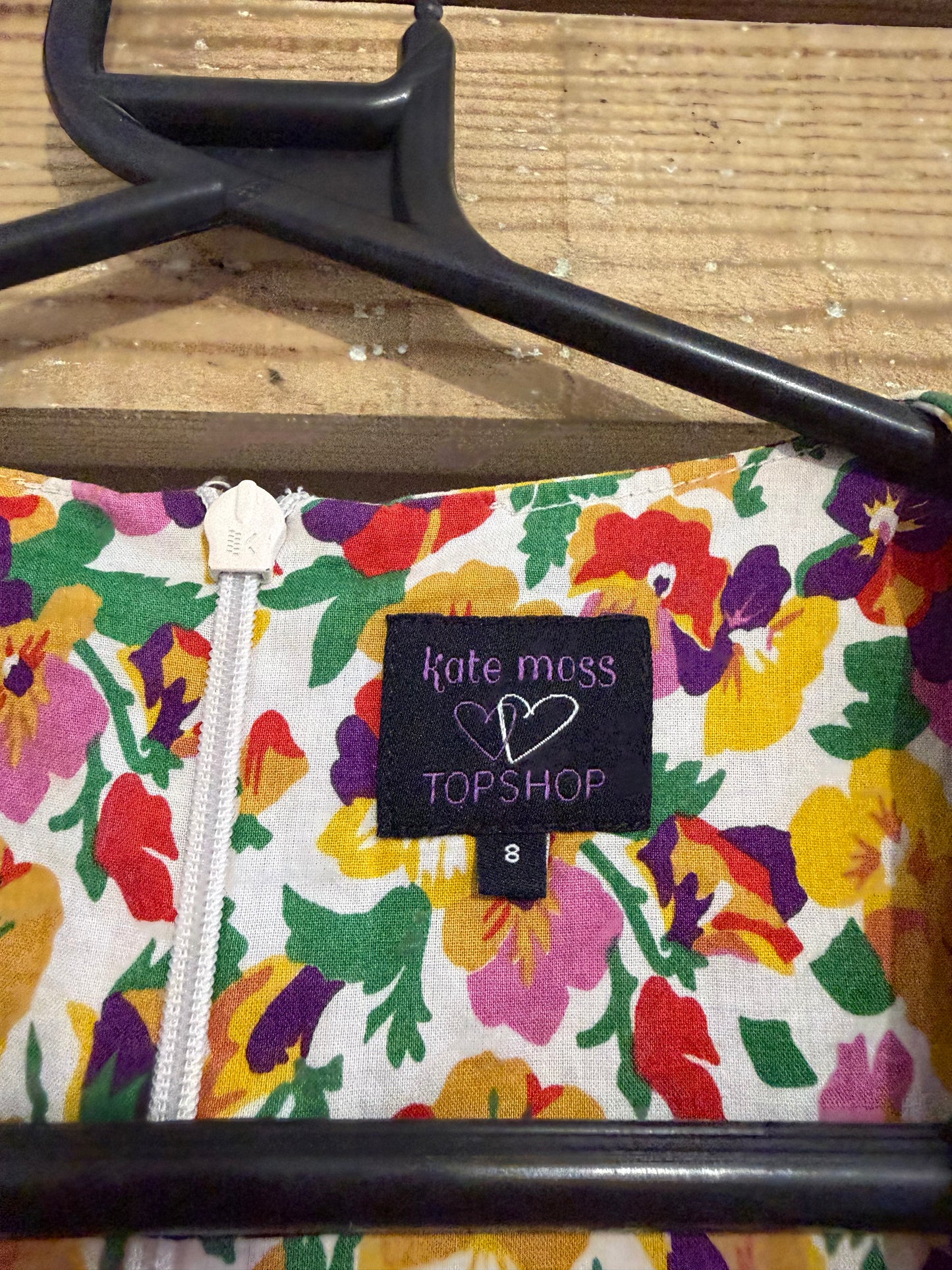 Kate Moss x Topshop pansy floral printed playsuit. Size 8.