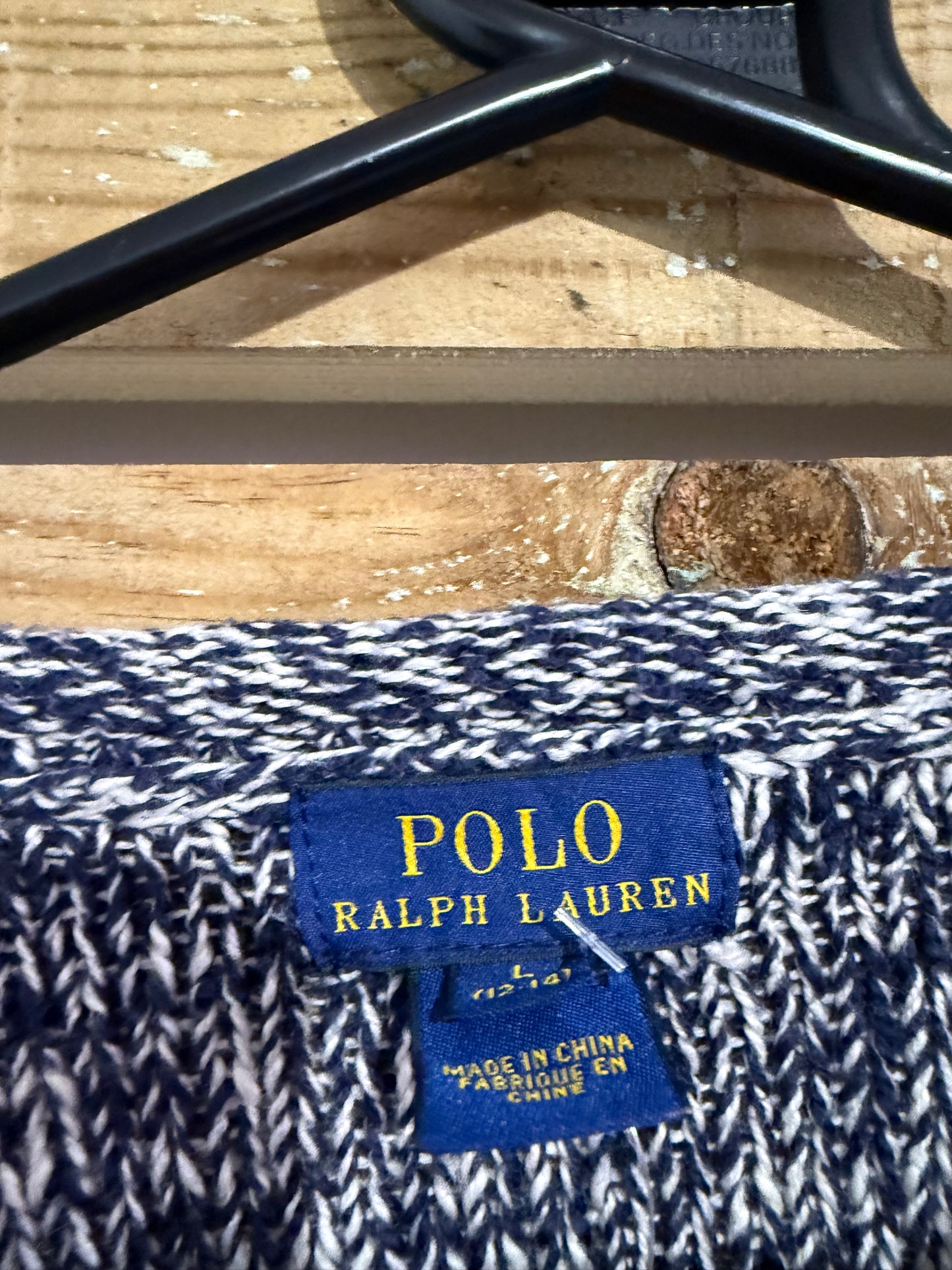 Vintage 90s Ralph Lauren cable knit crewneck jumper/ sweater. Blue. Size Large(12/14)