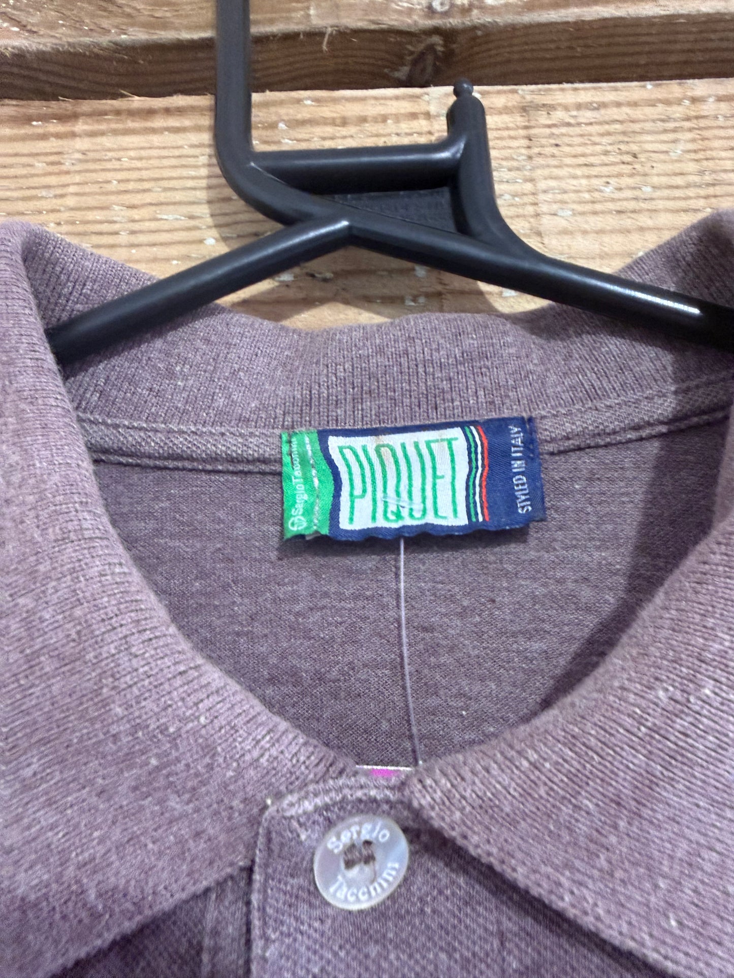 Vintage 90s Sergio Tacchini polo shirt. Brown. Size Medium. 42” chest.