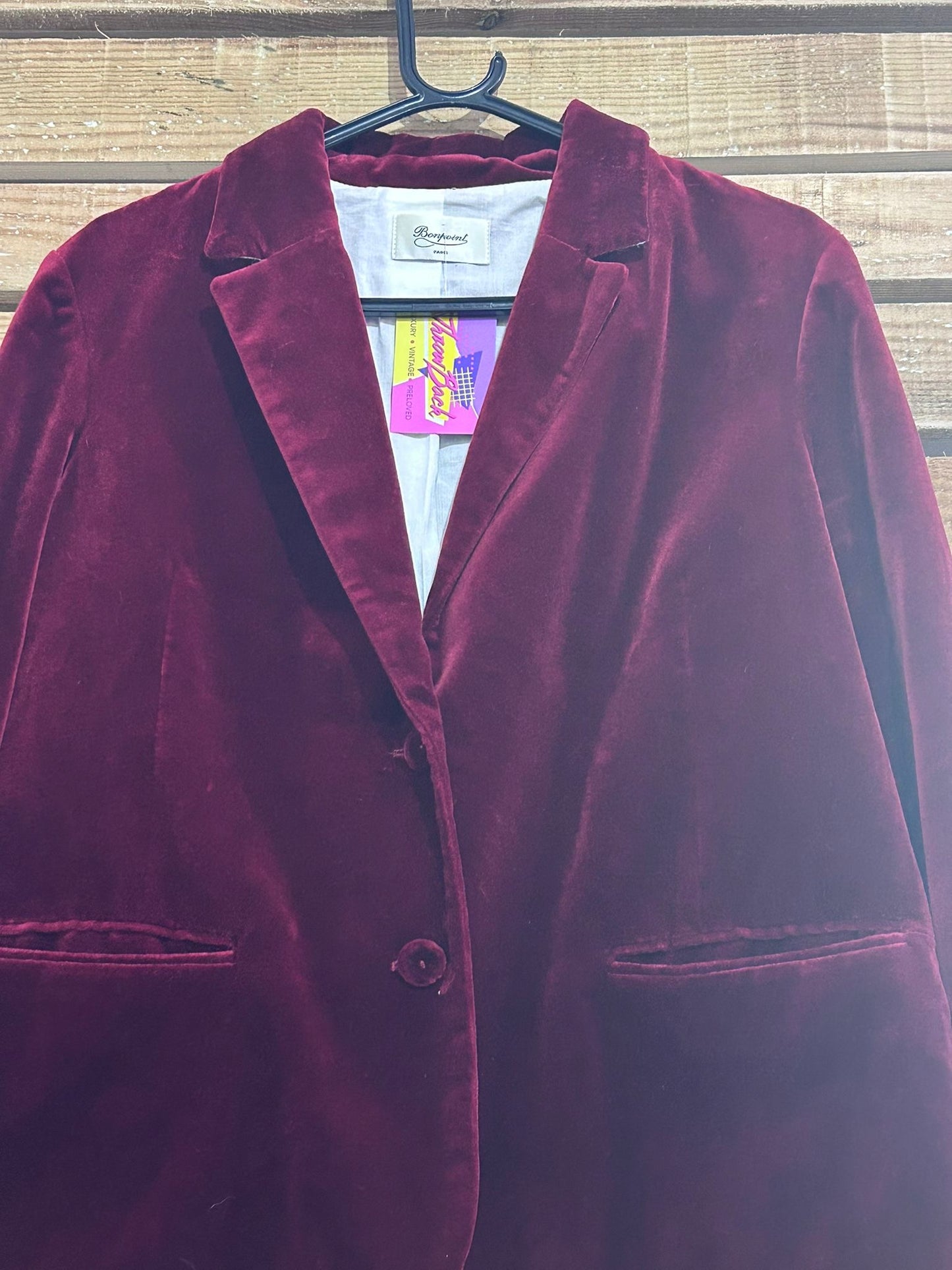 Bonpoint velvet cropped blazer jacket. Size 42.