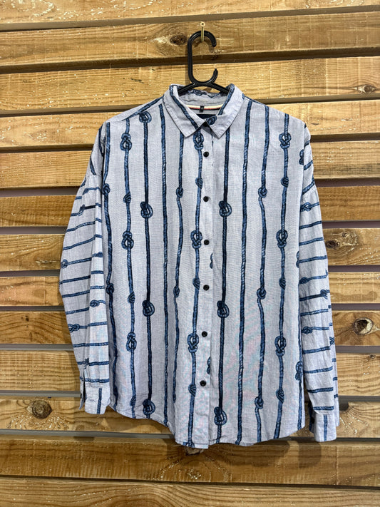 Maison Scotch Aye Aye Captain cotton blouse/shirt. Nautical/ sailor. Free sizing.