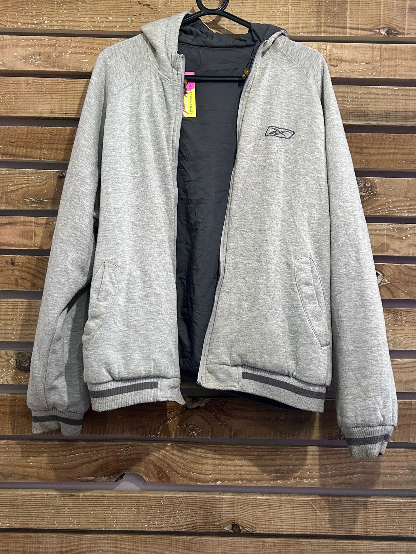 Vintage 90s Reebok Spell-out reversible coat/ jacket. Size Large