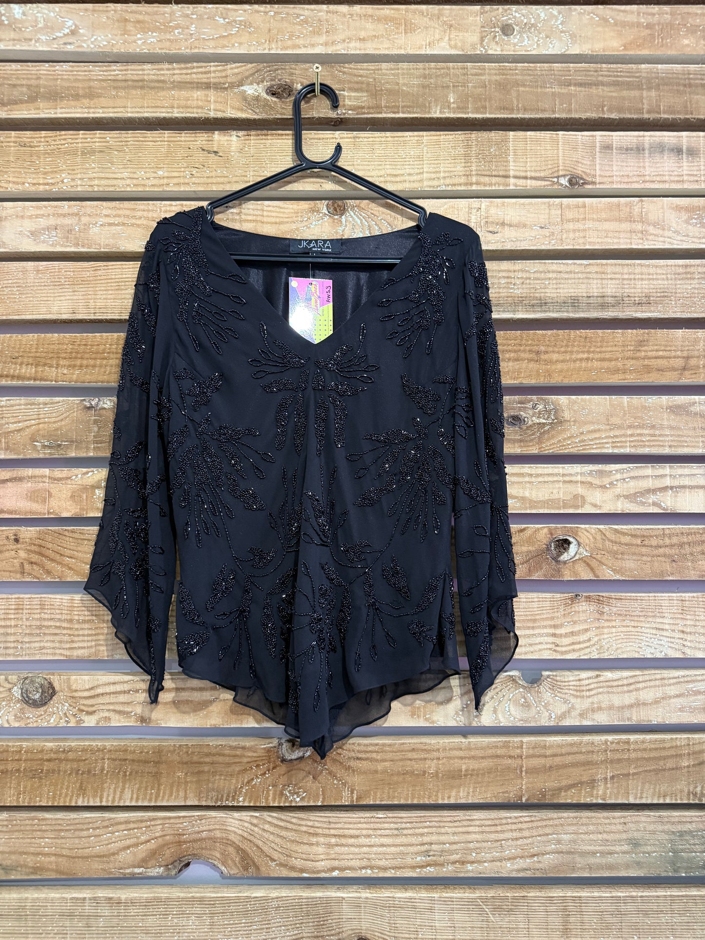 Vintage 90s JKara beaded top.Large Christmas/ party/ winter