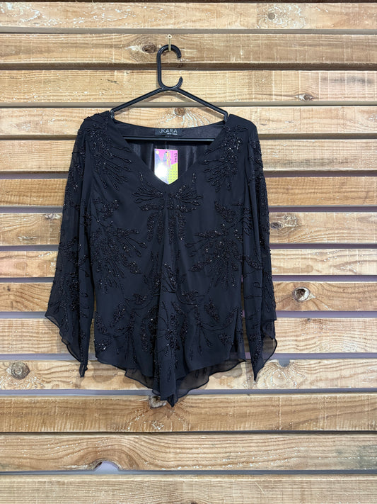 Vintage 90s JKara beaded top.Large Christmas/ party/ winter