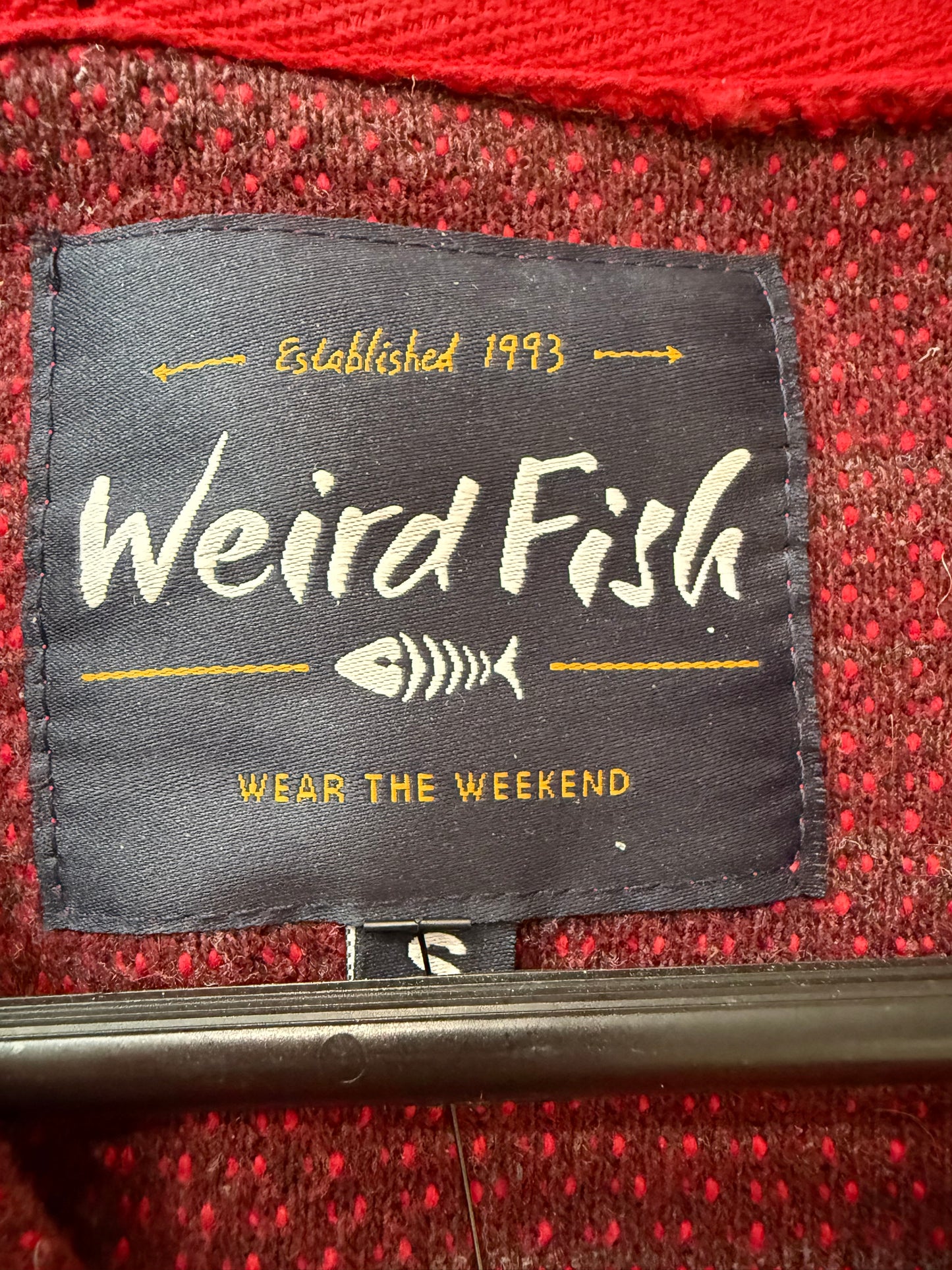 Vintage Y2K Weird Fish 1/4 zip jumper/ sweater. Size Small.