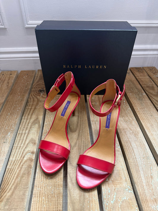 BNIB Ralph Lauren purple label heeled Shoes. Red. Size EU39, UK6.