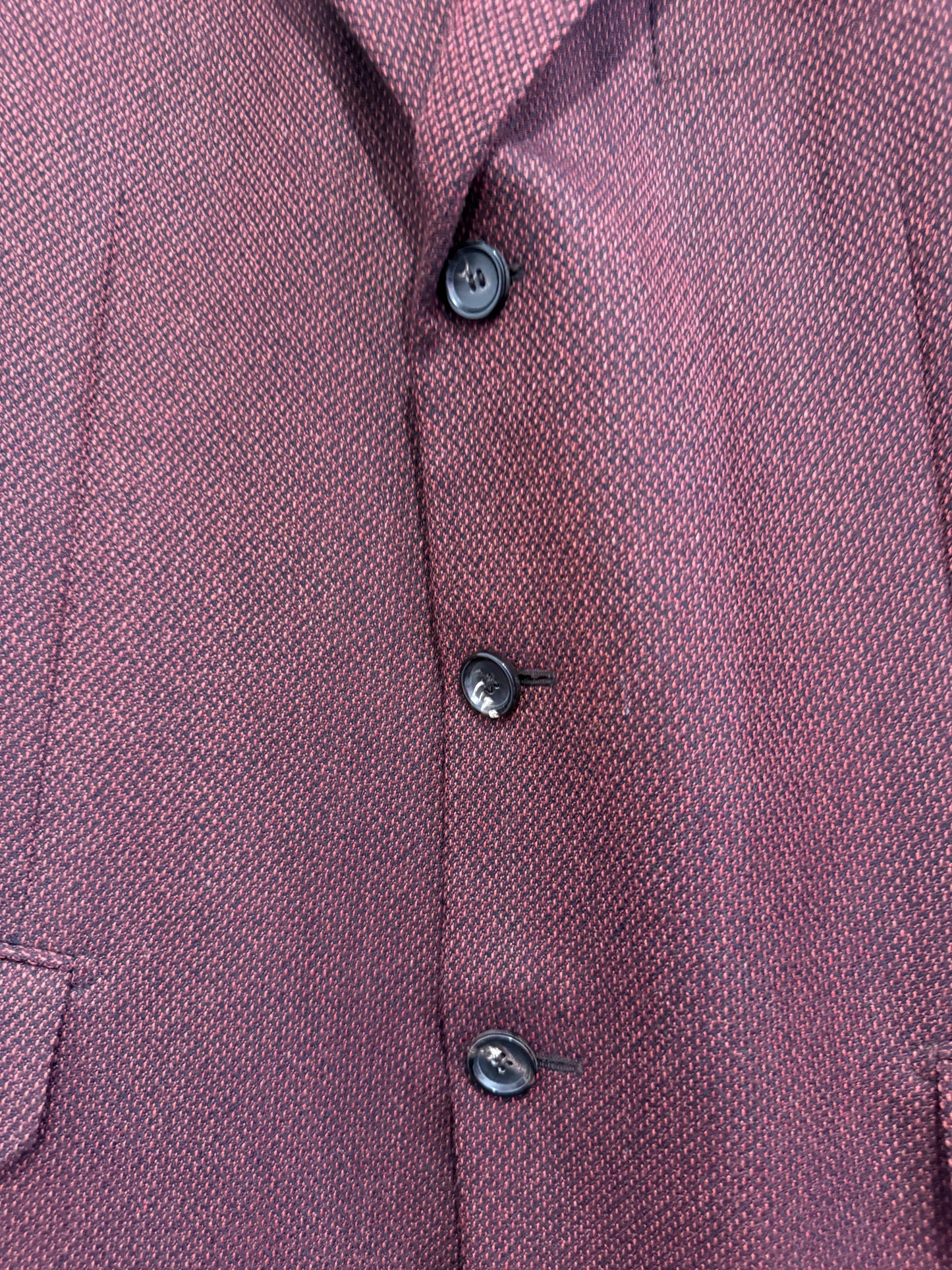 Vintage 90s Pal Zileri button up blazer/ jacket. Wool. Burgundy. 44” chest.