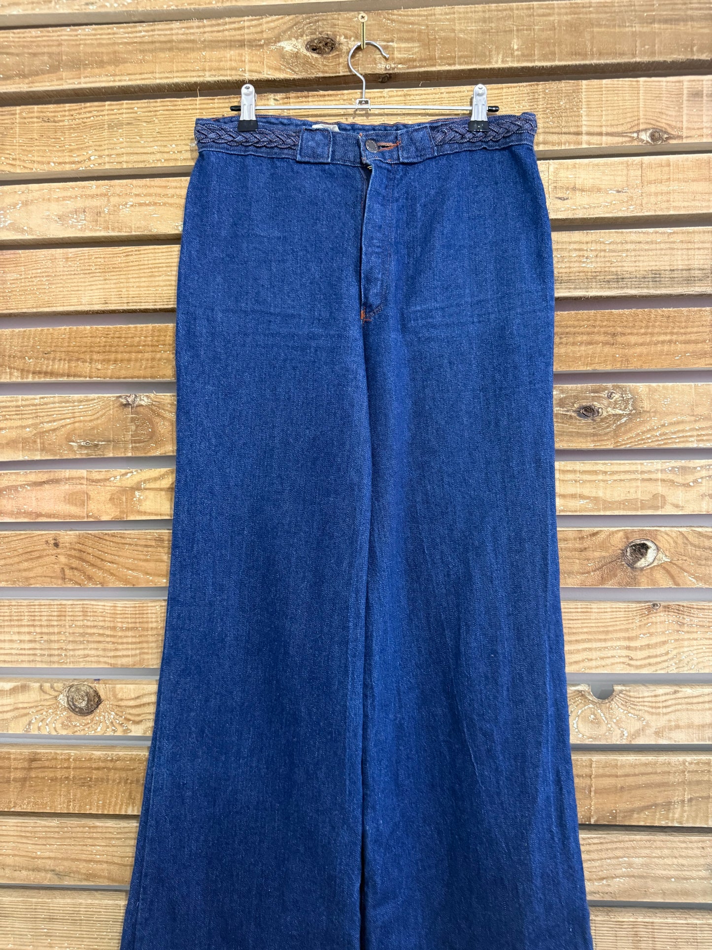 Vintage 70s flared jeans. Hippy/ Boho. Size UK10. Waist 30”