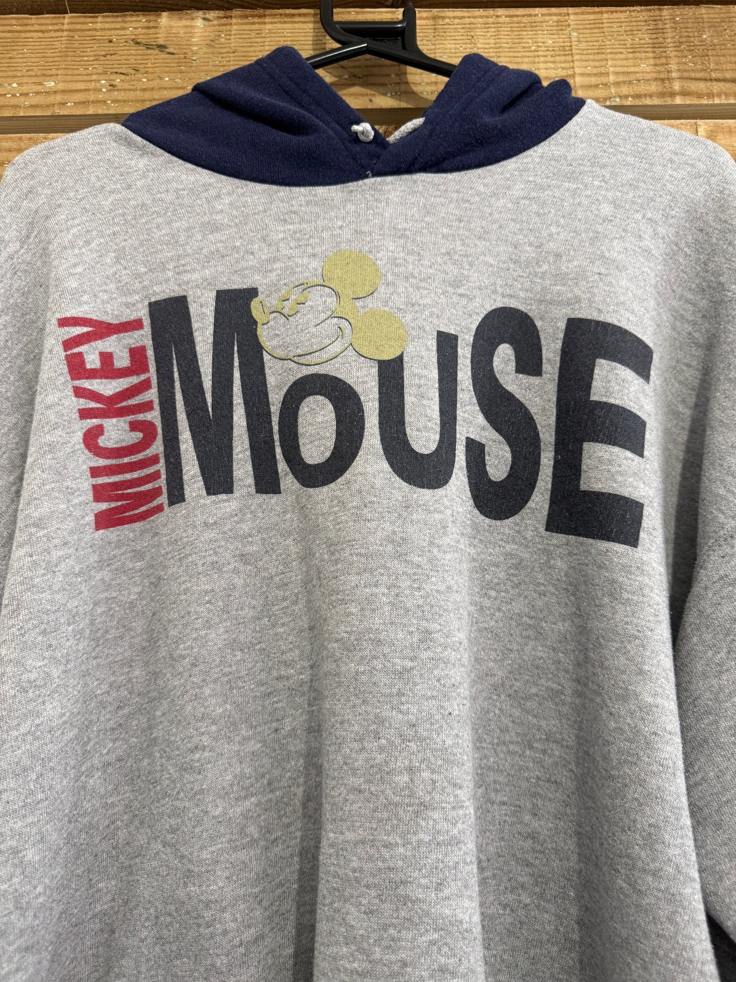 Vintage 80s Disney Mickey Mouse hoodie/ hooded sweater. Grey. Size XL