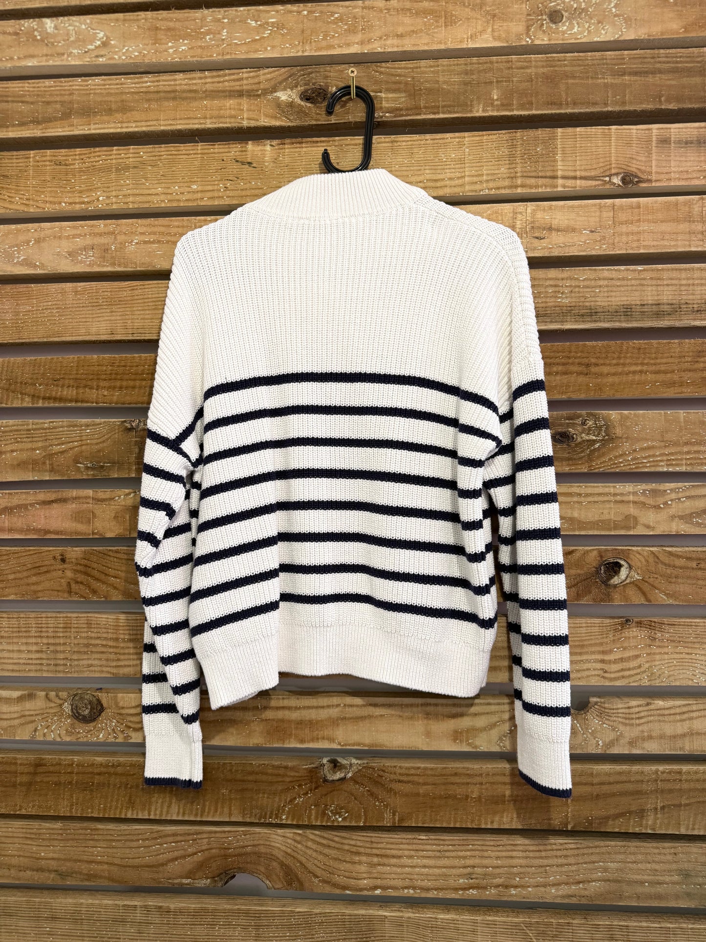 Joules striped knit button cotton jumper/ sweater. French vibes. Size UK12
