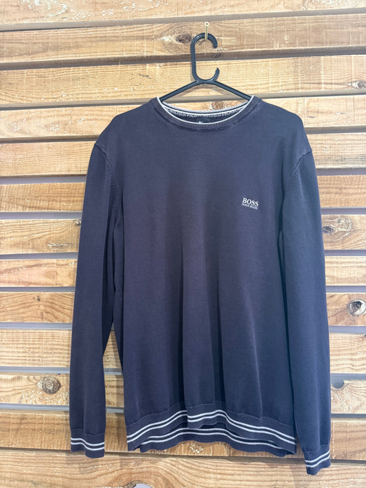 Vintage Y2K Hugo Boss logo black Sweater/ Sweatshirt. Size XXL.