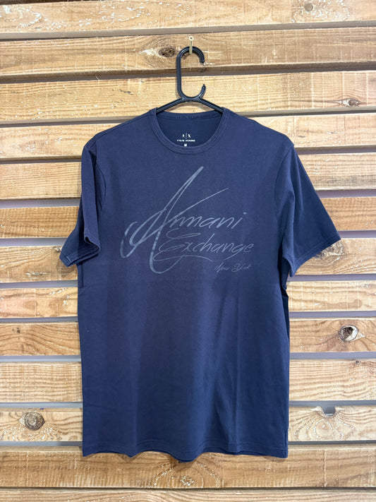 Armani Exchange logo T-shirt. Cotton Crewneck. Black. Size Medium.