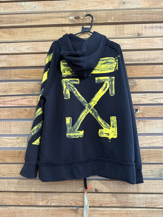 Off white black hoodie/ hooded sweater/ sweatshirt. Size Medium